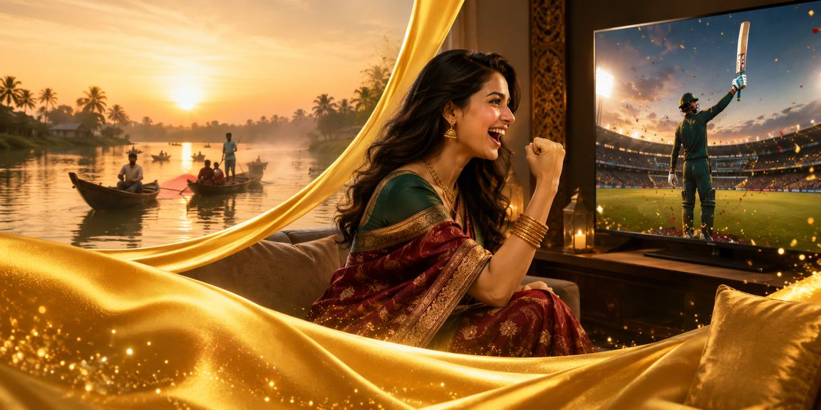 বরিশালে ভিআইপি বোনাস ও গেমিং সুবিধা উপভোগ করছেন একজন সাড়ি পরিহিত নারী