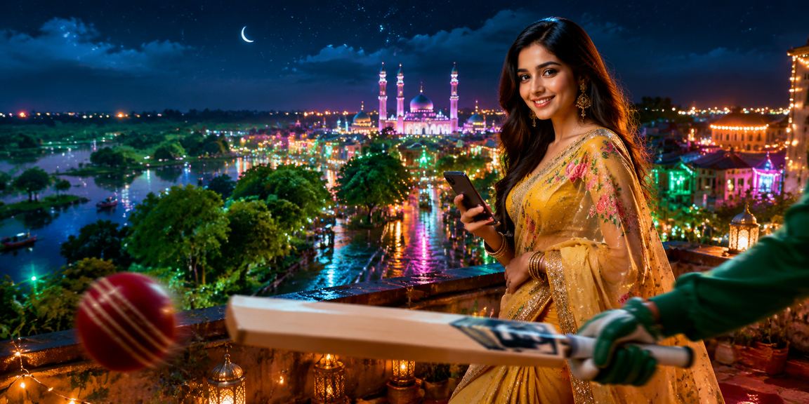 সিলেটে ক্রিকেট বেটিং উপভোগ করছেন একজন সাড়ি পরিহিত নারী